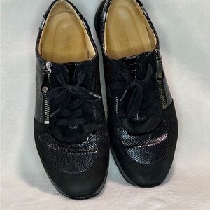 Hartjes Casual Womens Sneakers Size 8.5 US/ 6 UK Outside Zip Black, Leather